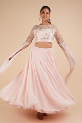 Sheer Back Tulle Lehenga3970 video